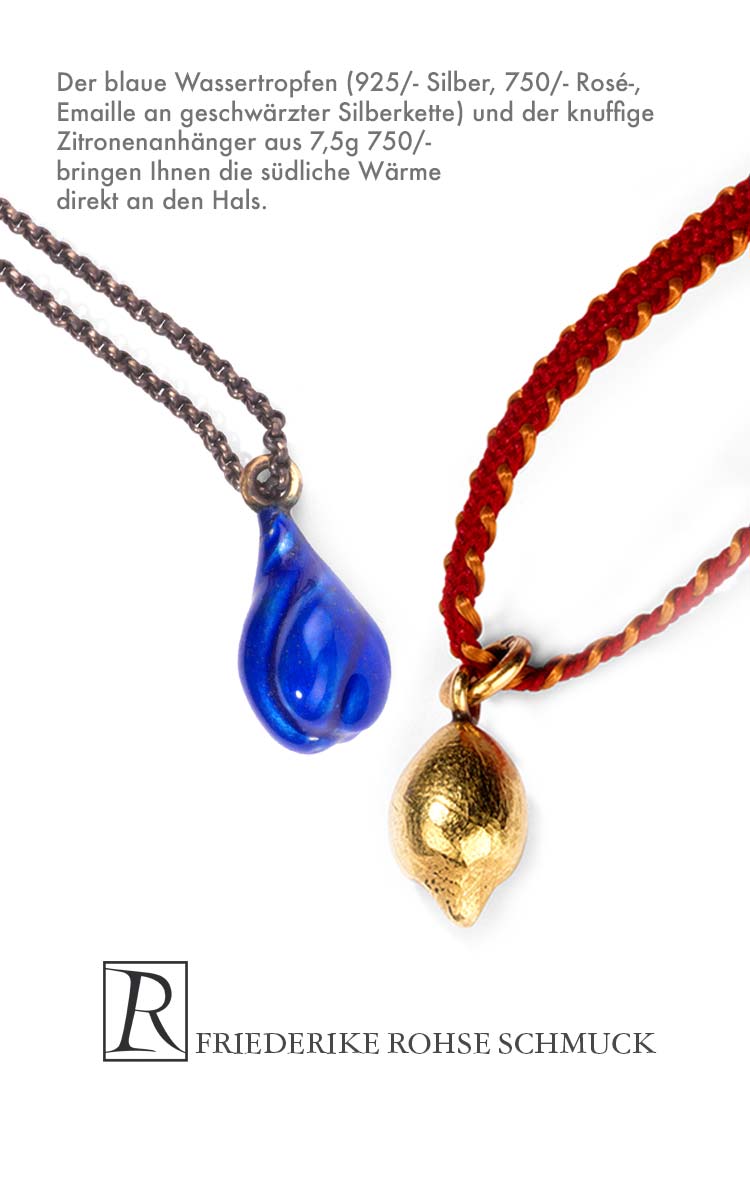 Bild Rohse studios Halsschmuck Wassertropfen und Zitronenanhänger