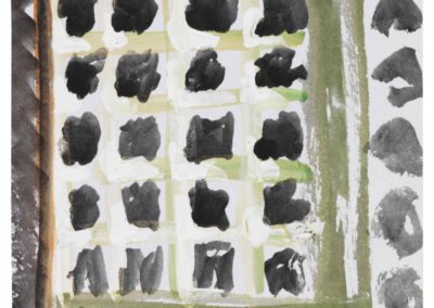 Friederike Rohse, Rußfenster / Berengo Studio I, Aquarell und Deckweiß auf Papier, 15 x 11 cm, 2020, 390,-€